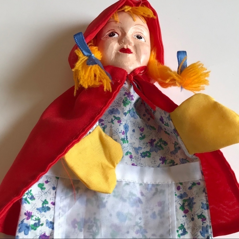 Vintage Red Riding Hood Handcrafted Puppet Toy